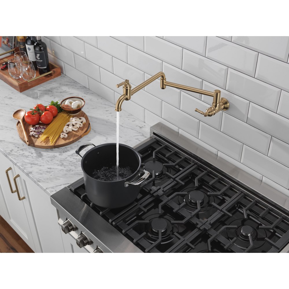 Delta BRODERICK WALL MOUNT POT FILLER FAUCET : 1190LFL-CZ