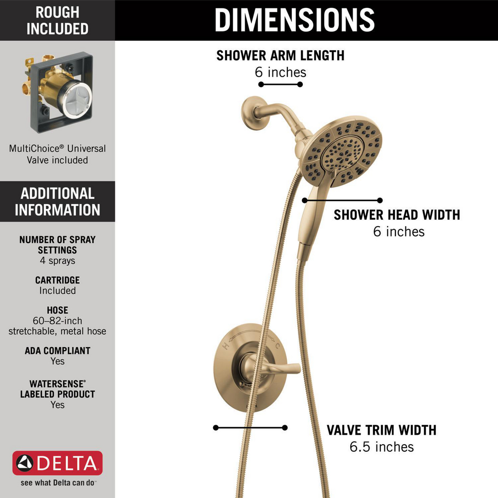 14 Series Shower Trim with In2ition 142840-CZ-I | Delta Faucet