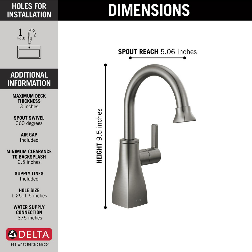 Contemporary Square Beverage Faucet 1940-KS-DST | Delta Faucet