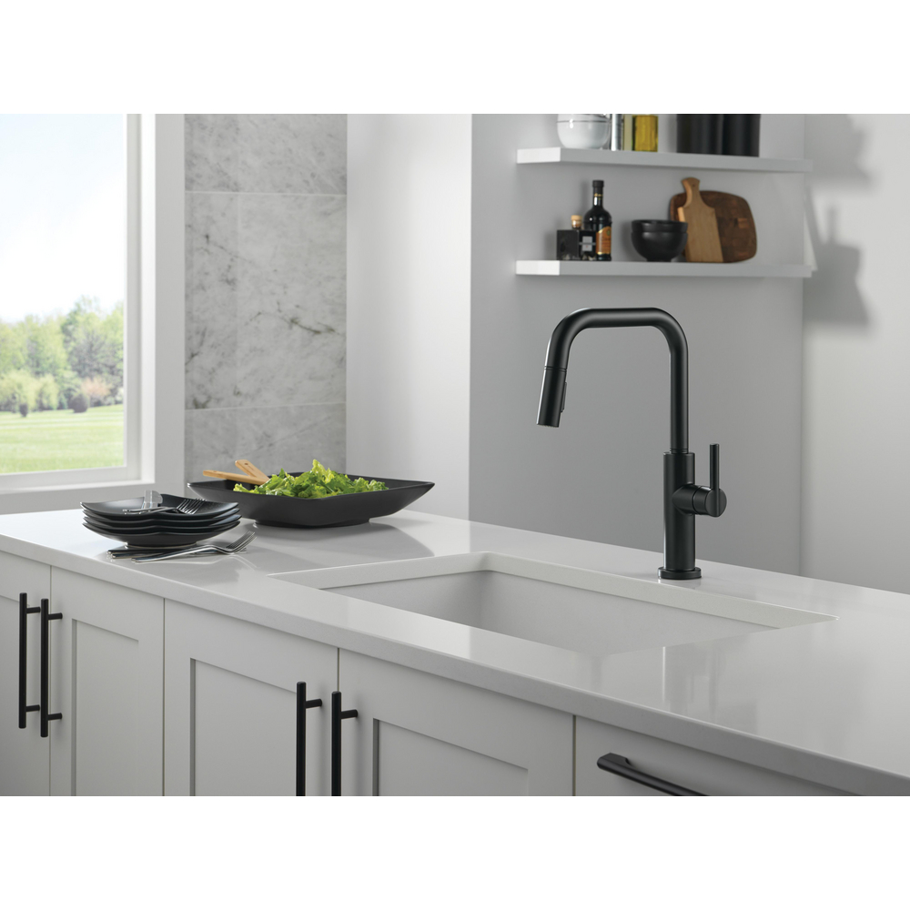 Nicoli Double Bend Spout BL 19868LF-BL | Delta Faucet