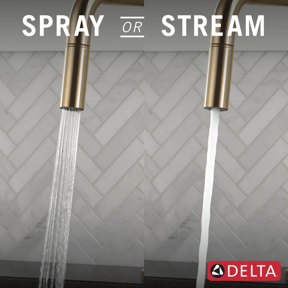 Nicoli Double Bend Spout CZ 19868LF-CZ | Delta Faucet