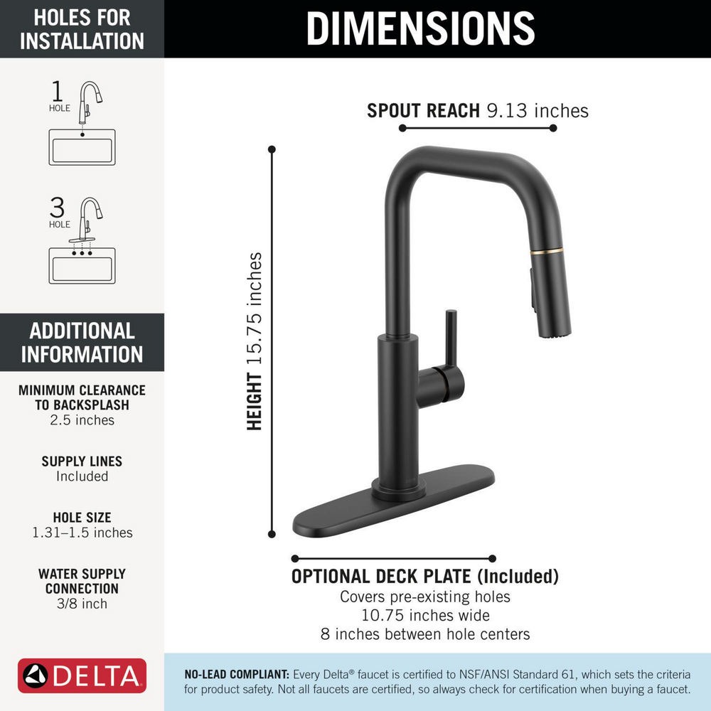 Nicoli Double Bend Spout GZ 19868LF-GZ | Delta Faucet Nicoli Double Bend Spout GZ 19868LF-GZ | Delta Faucet