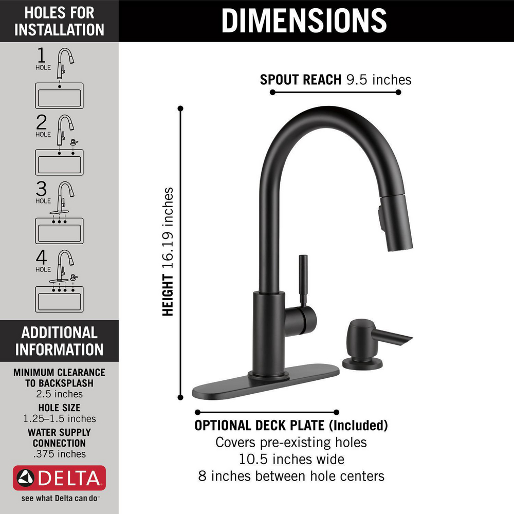 Single Handle Pull Down Kitchen Faucet with Soap Dispenser 19933