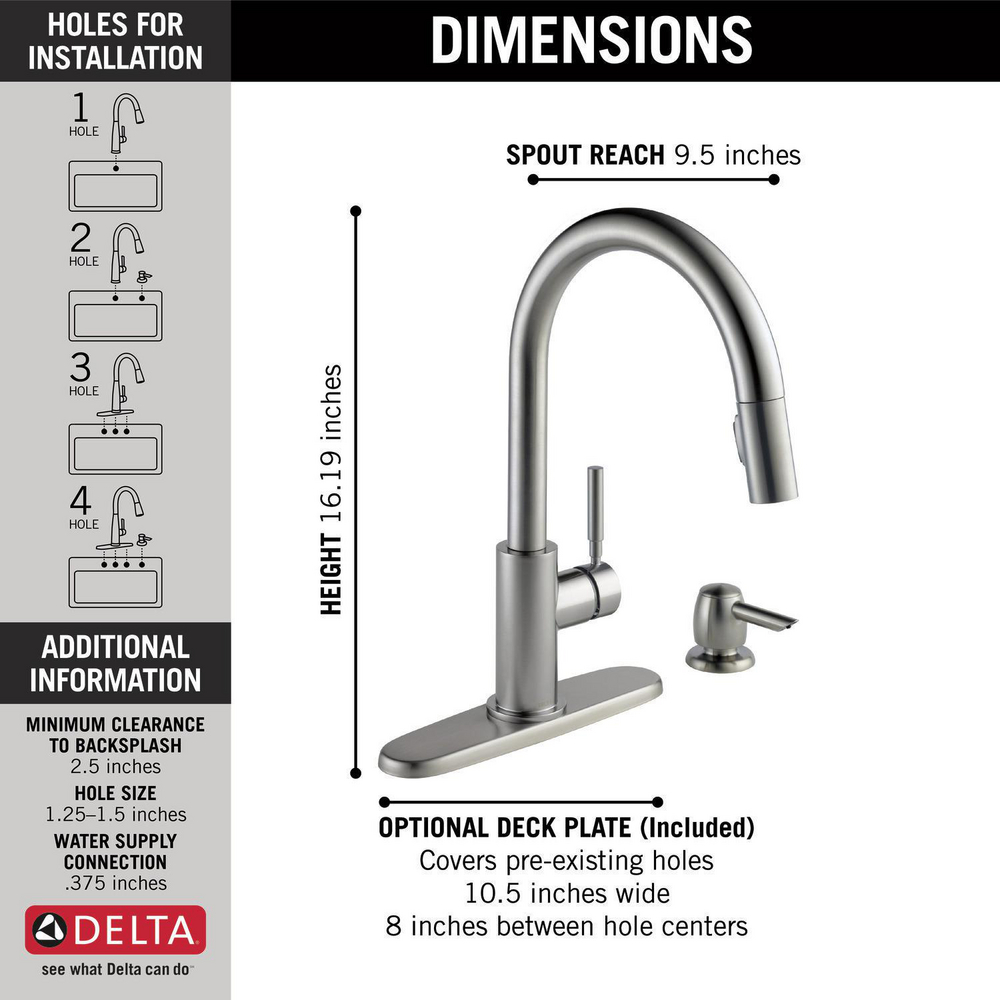 Single Handle Pull Down Kitchen Faucet with Soap Dispenser 19933