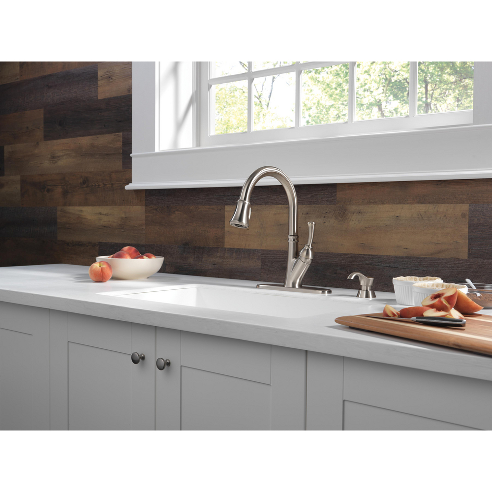 Single Handle Pull-Down Kitchen Faucet with Soap Dispenser and