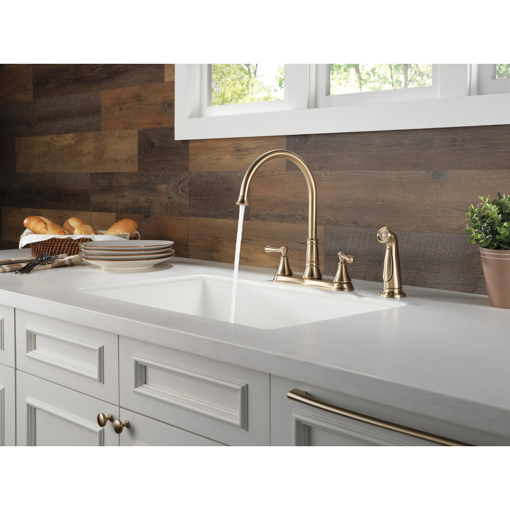 Two Handle Kitchen Faucet with Spray 2497LF-CZ | Delta Faucet