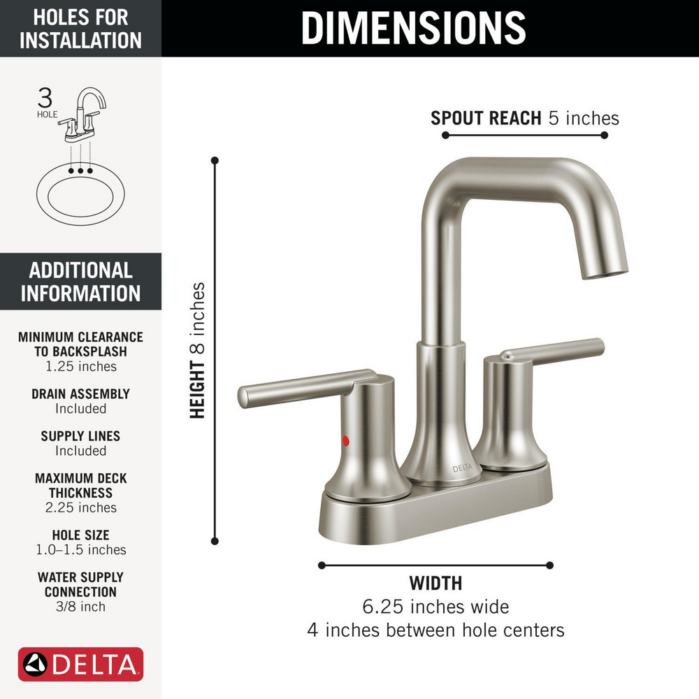 Centerset Bathroom Faucet 2554-SSMPU-DST | Delta Faucet