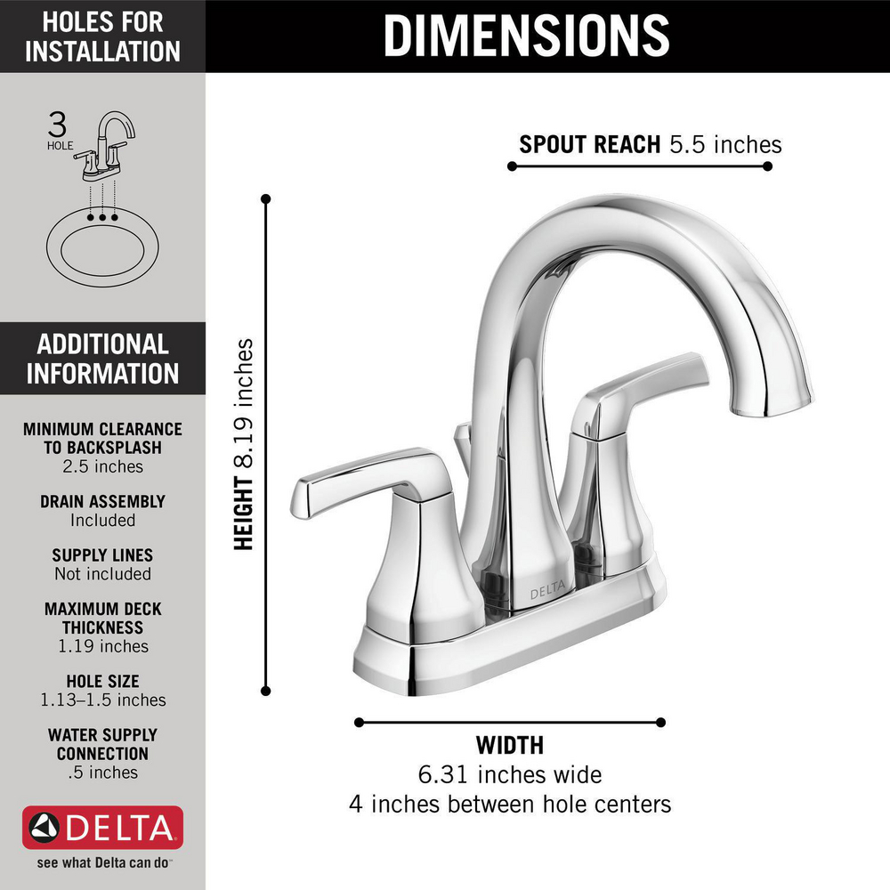 Two Handle Centerset Bathroom Faucet 25770LF | Delta Faucet