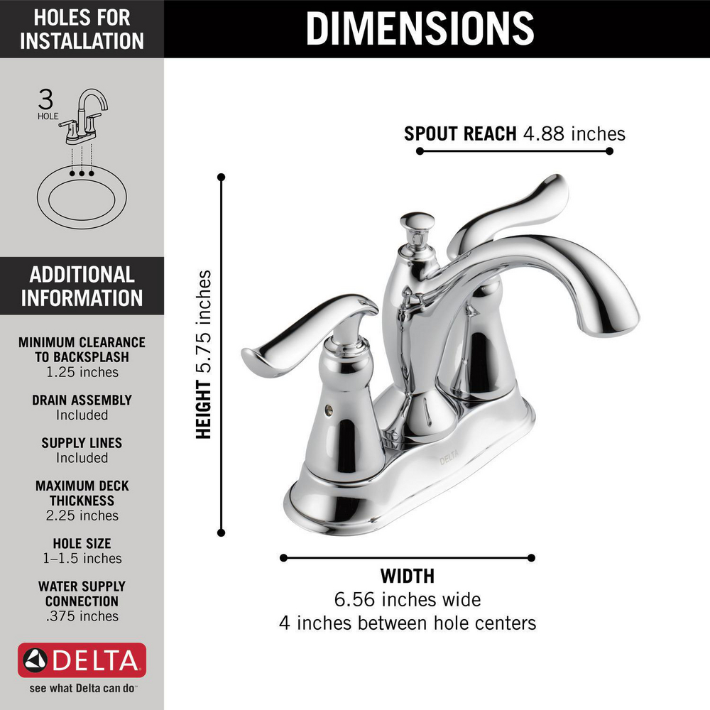 Two Handle Centerset Bathroom Faucet 2594-MPU-DST | Delta Faucet