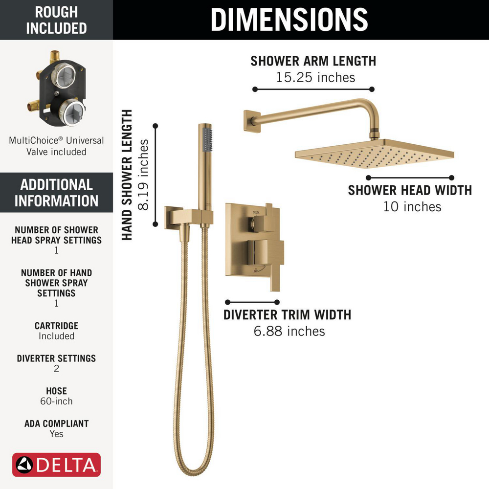 Monitor 14 Series Shower with Raincan, Hand Shower & Rough Valve 342701 ...