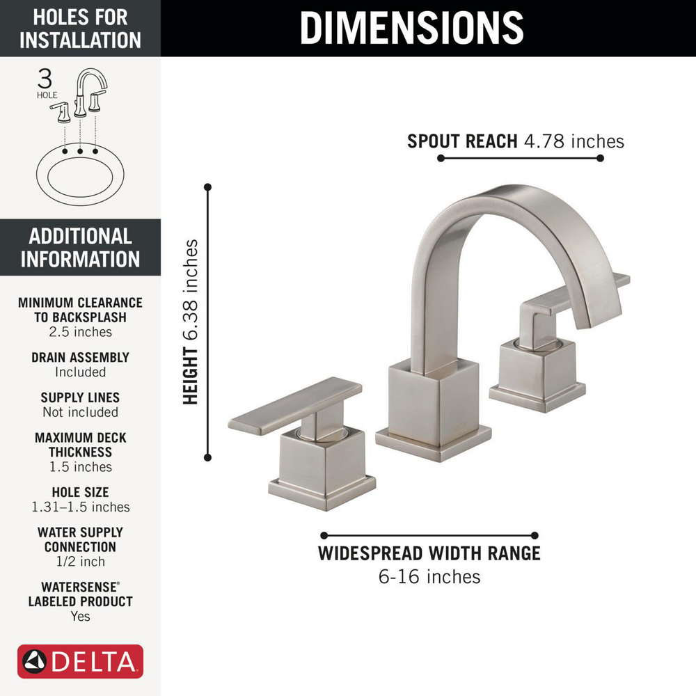Delta Vero Stainless Steel Finish STANDARD Bathroom Accessory Set