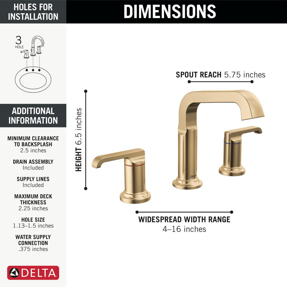 Two Handle Widespread Bathroom Faucet 35589-CZ-PR-DST | Delta Faucet