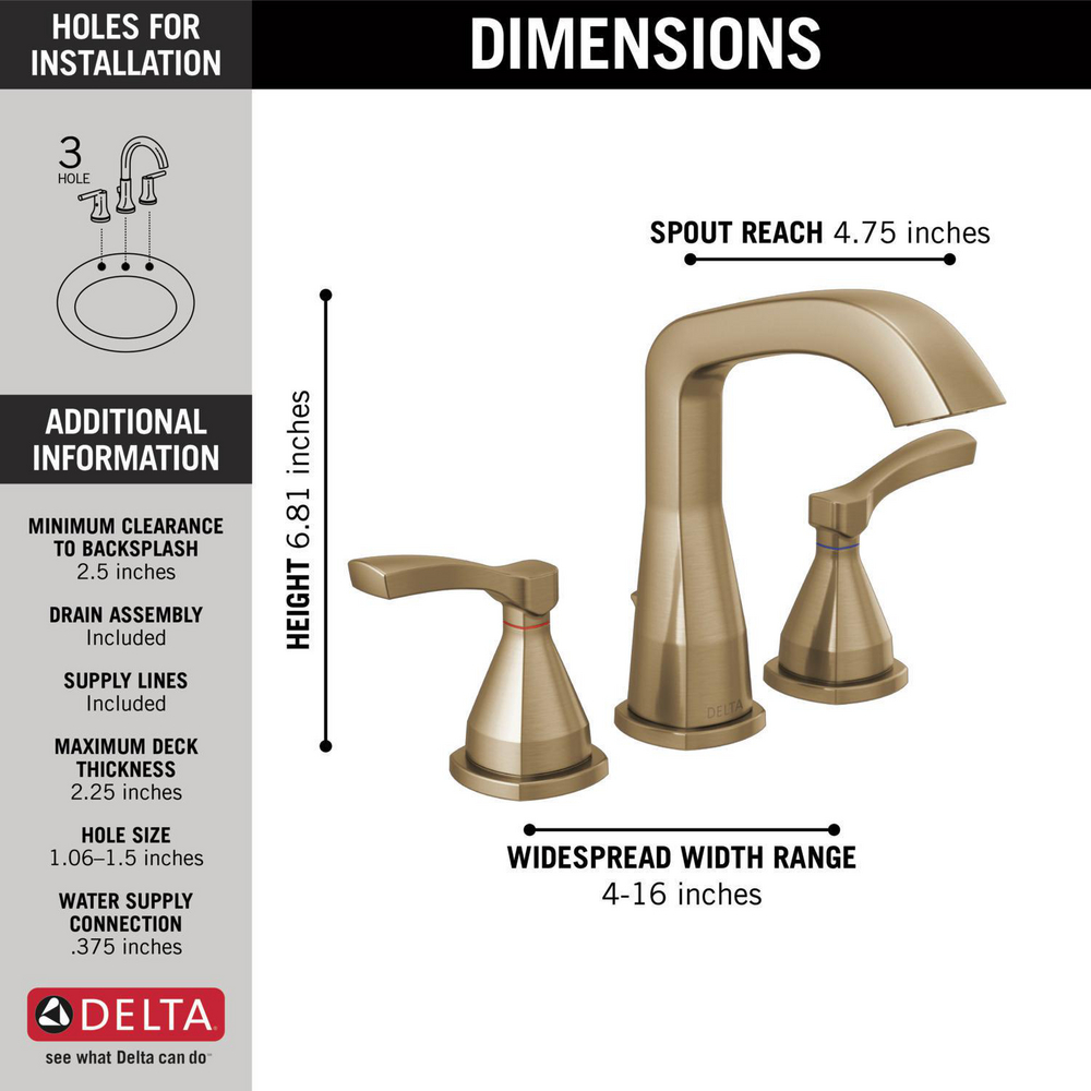 Widespread Faucet 35776-CZ-PR-MPU-DST | Delta Faucet