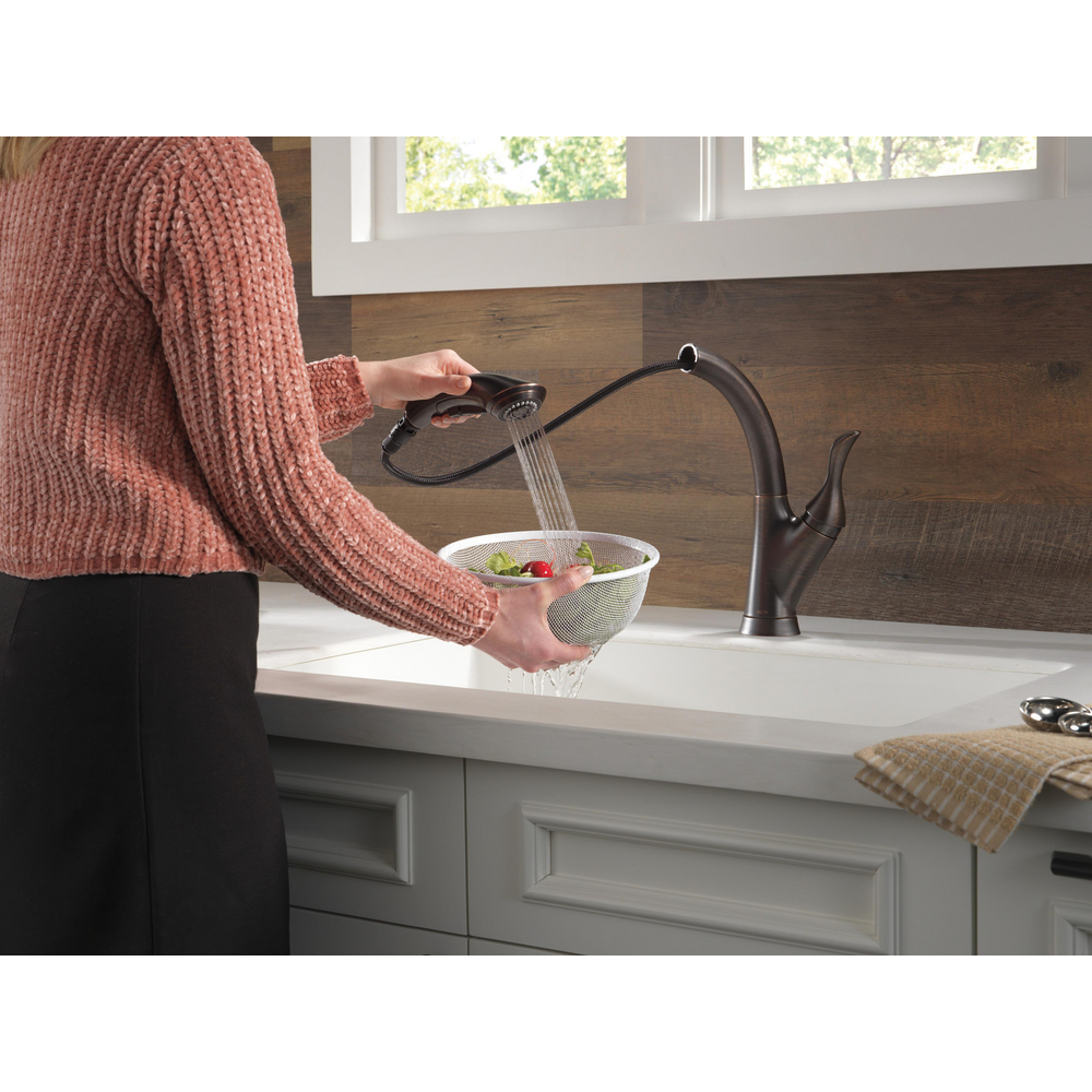 Single Handle WaterEfficient PullOut Kitchen Faucet 4153RBDST