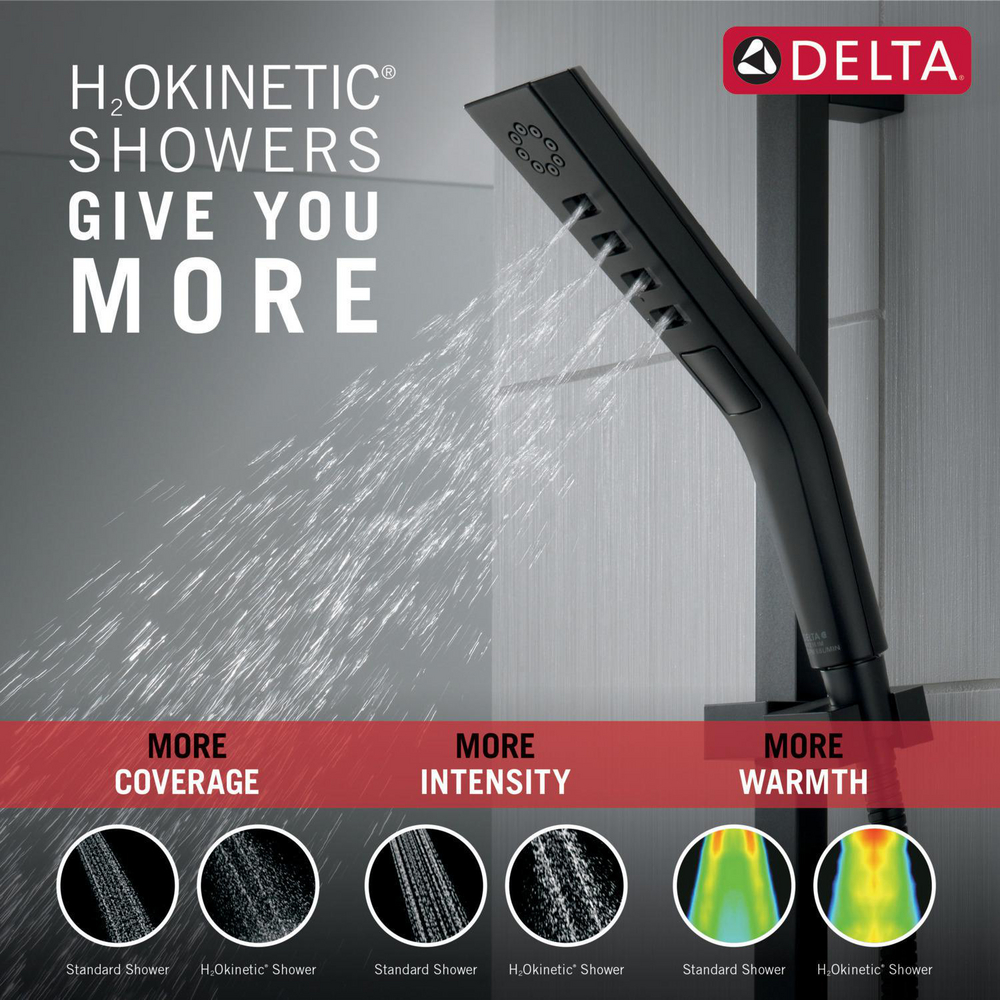 H2Okinetic 3-Setting Slide Bar Hand Shower 51799-BL | Delta Faucet