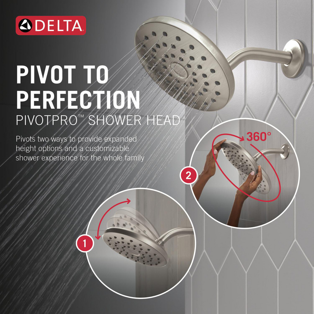 PivotPro Raincan Shower Head 52101-SS-PR25 | Delta Faucet