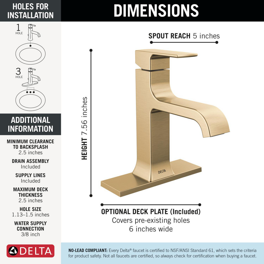 Single Handle Bathroom Faucet 539-CZMPU-DST | Delta Faucet