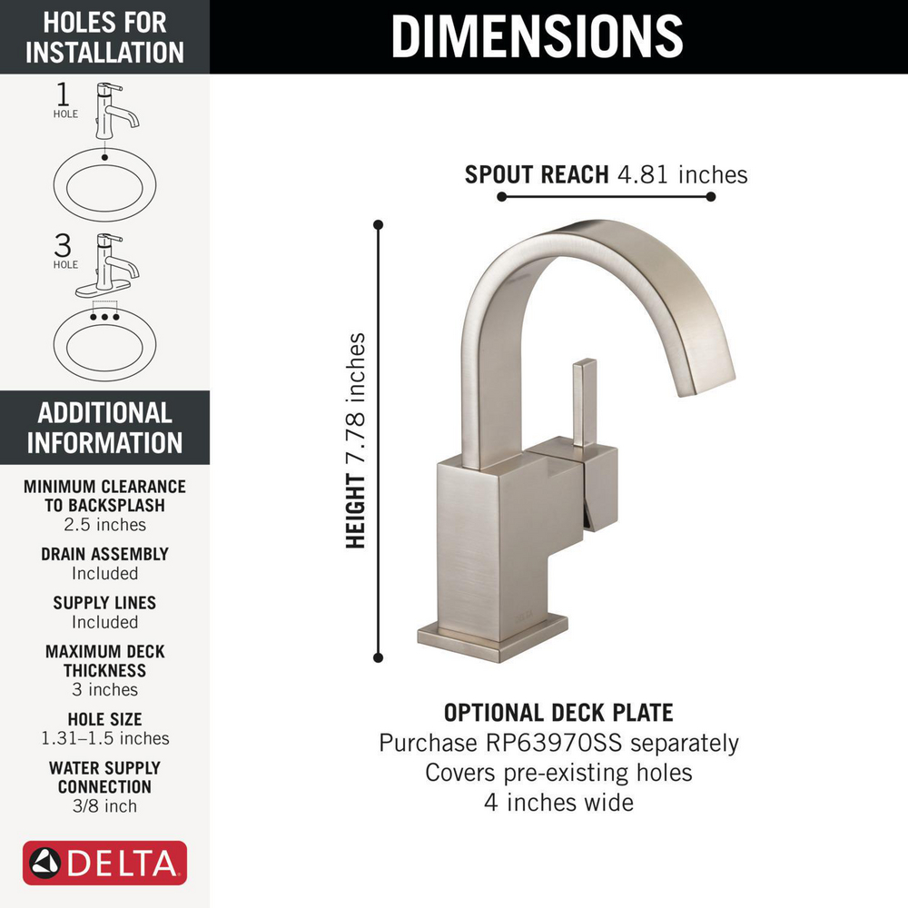 Delta Vero Single Handle Bathroom Faucet in Champagne Bronze 553LF-CZ 