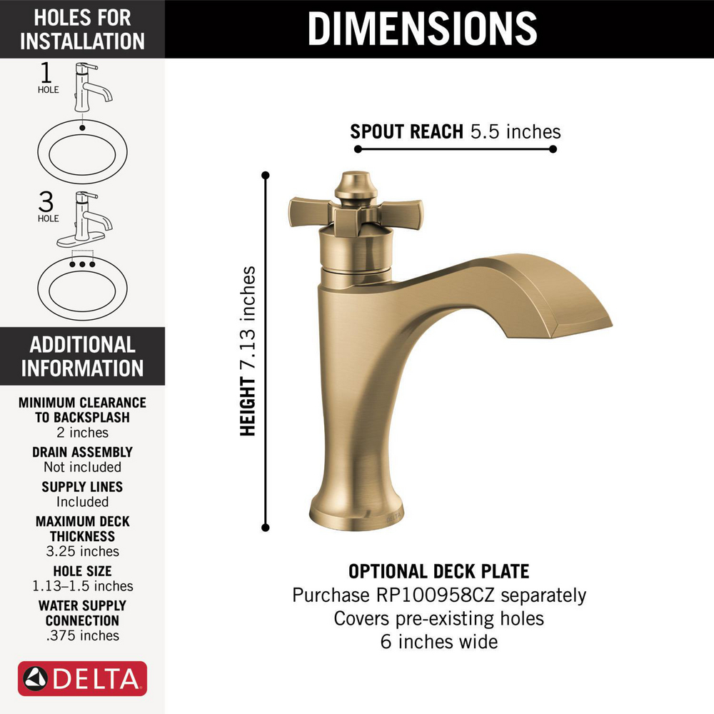 Single Handle Bathroom Faucet 557-CZLPU-DST | Delta Faucet