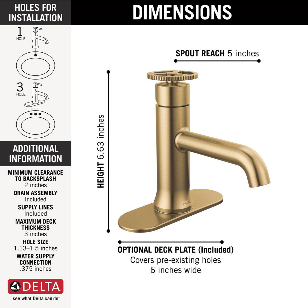 Delta 2535-CZMPU-DST Saylor Bath Faucet, Champagne Bronze, Touch On Faucets  -  Canada