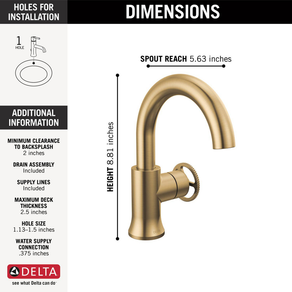 Single Handle Bathroom Faucet 558HAR-CZ-DST | Delta Faucet