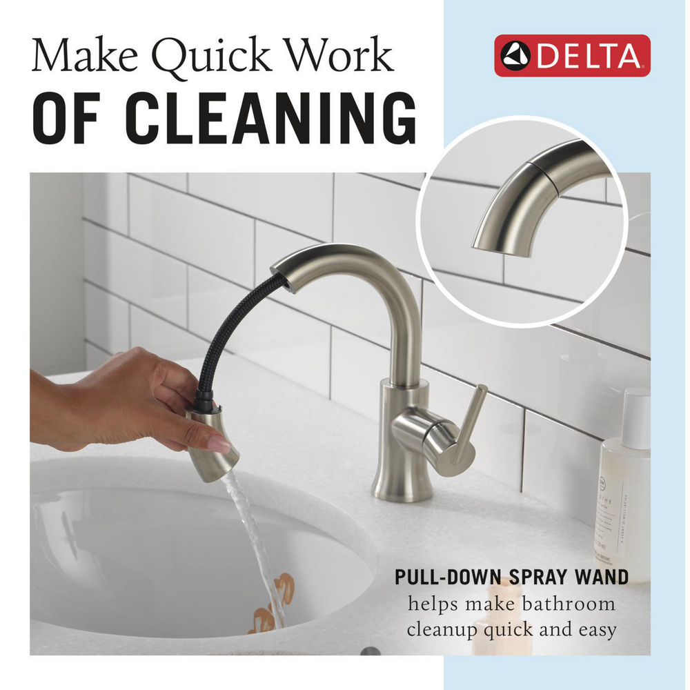 Single Handle Pull Down Bathroom Faucet 559HAR-SSPD-DST | Delta Faucet