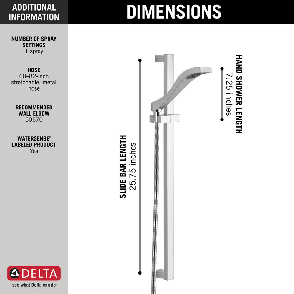 Slide Bar Handshower 57051 | Delta Faucet