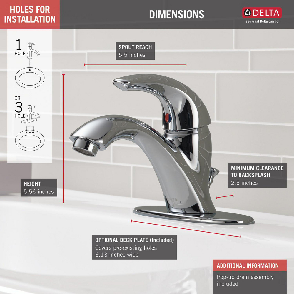 Single Handle Bathroom Faucet 583LF-WF | Delta Faucet