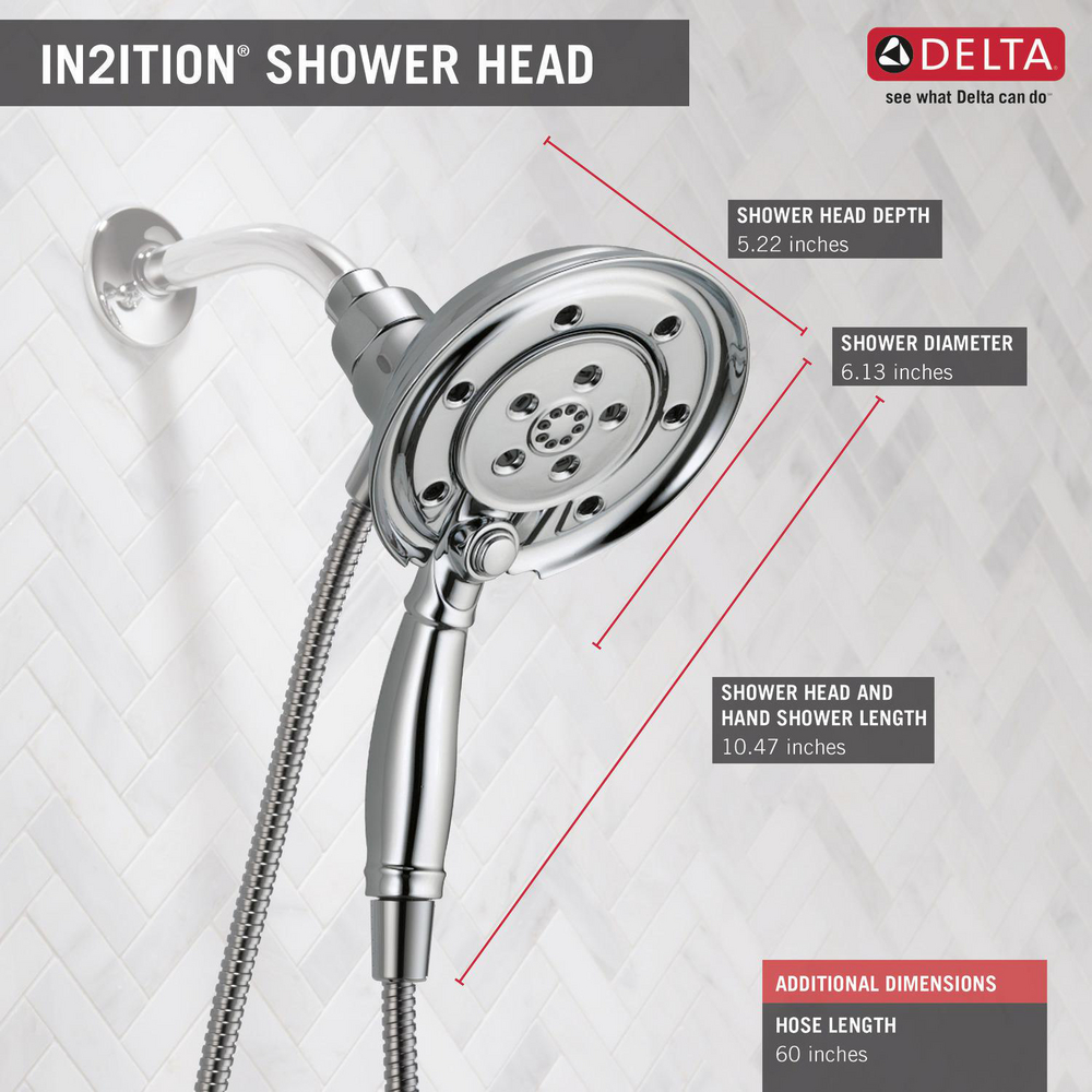 In2ition® Two-In-One Shower Arm Mounted Shower 58471-PK | Delta Faucet