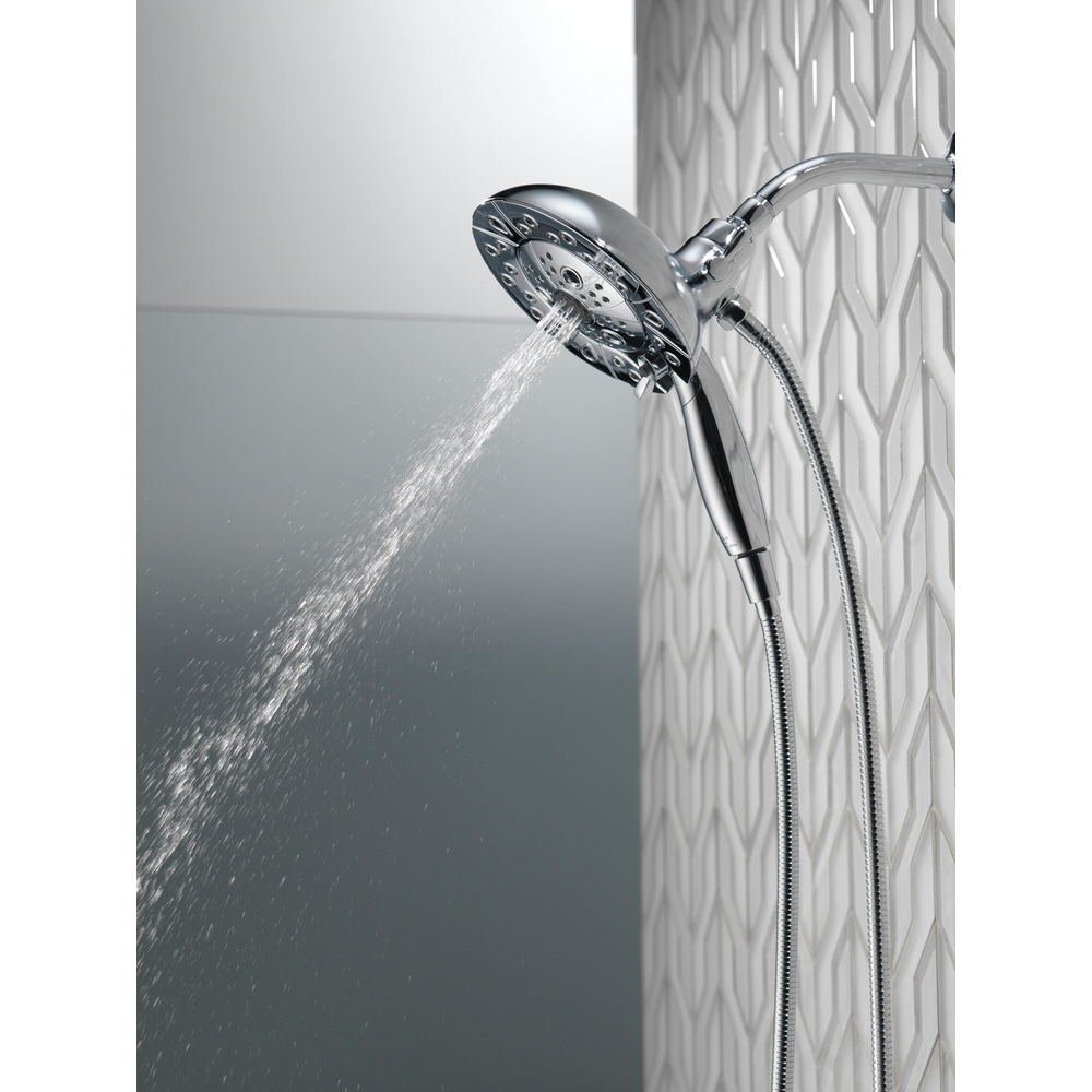 DELTA FAUCET In2ition 2-in-1 Duschkombination – Handbrause & Festes Brausekopf, H2Okinetic, 5 Sprühmodi, 2,5 GPM