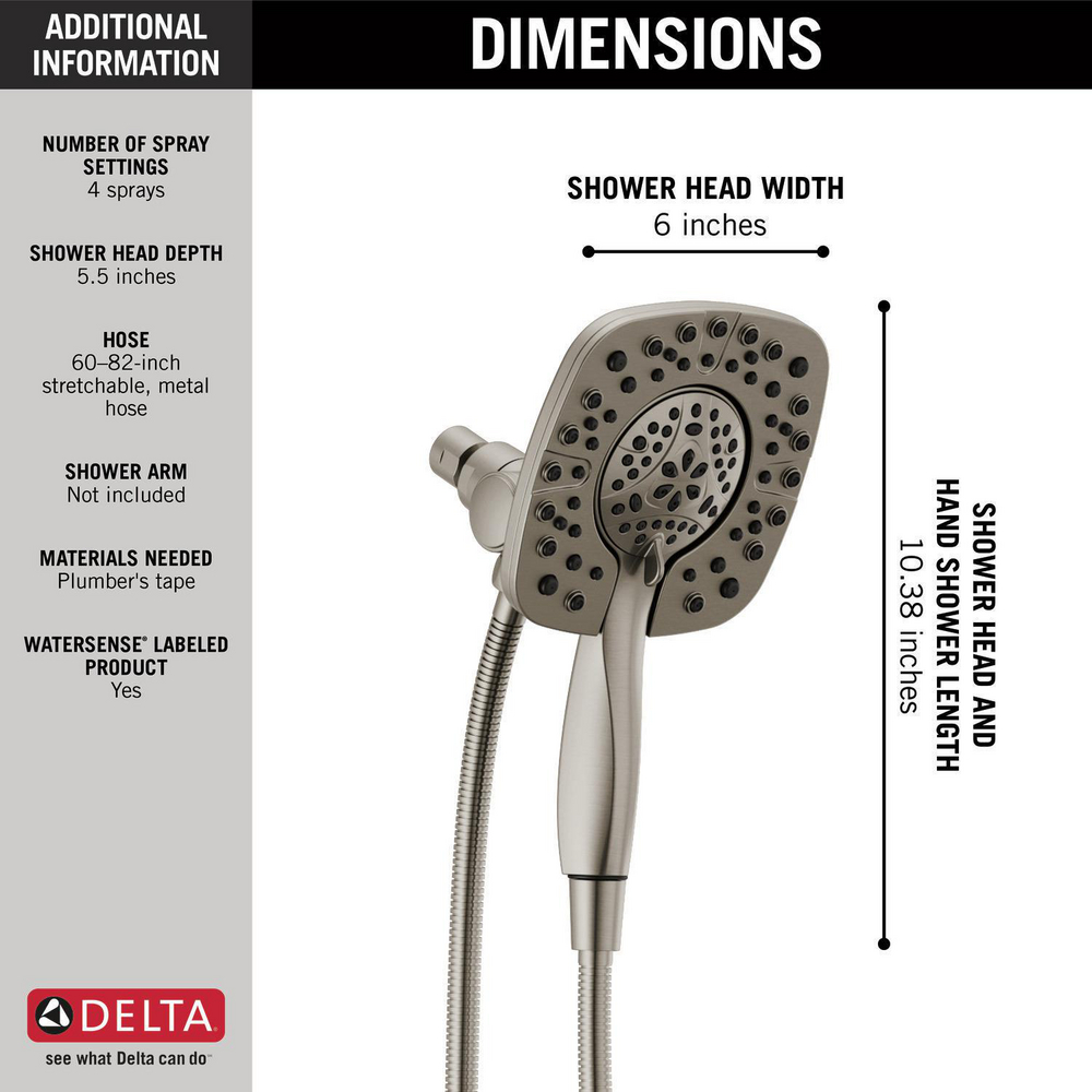 In2ition HSSH 1.75 GPM 4-Setting 58498-SS | Delta Faucet