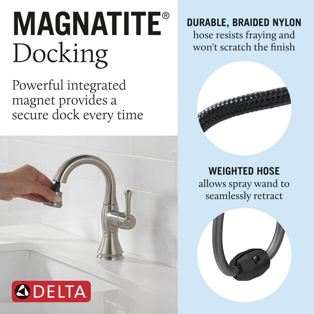 Single Handle Pull Down Bathroom Faucet 597-SSPD-DST | Delta Faucet