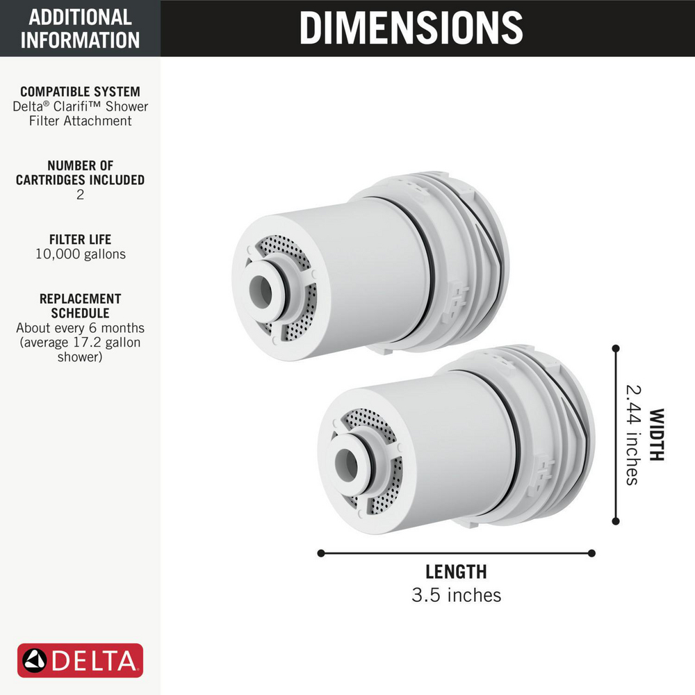 2 PACK 15 STAGE SHOWER FILTER REPLACEMENT CARTRIDGES FOR CHLORINE SKIN