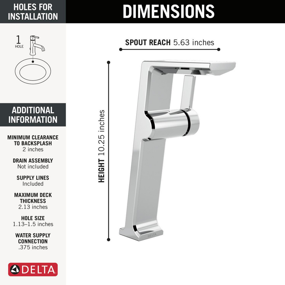 Single Handle Vessel Bathroom Faucet 799-PR-DST | Delta Faucet