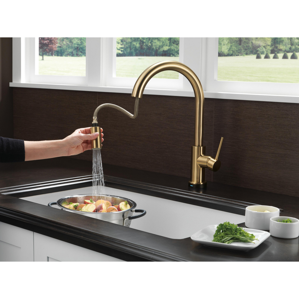 VoiceIQ™ Single-Handle Pull-Down Kitchen Faucet with Touch2O® Technology in  Champagne Bronze 9159TV-CZ-DST