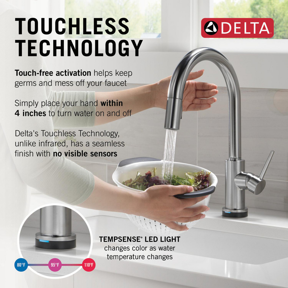 Touch2O Technology Kitchen Faucet with Touchless Technology 9159TL-AR ...