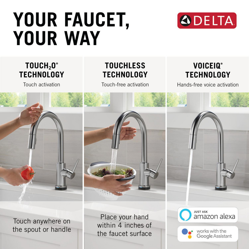 VoiceIQ Kitchen Faucet with Touch2O Technology with Touchless ...