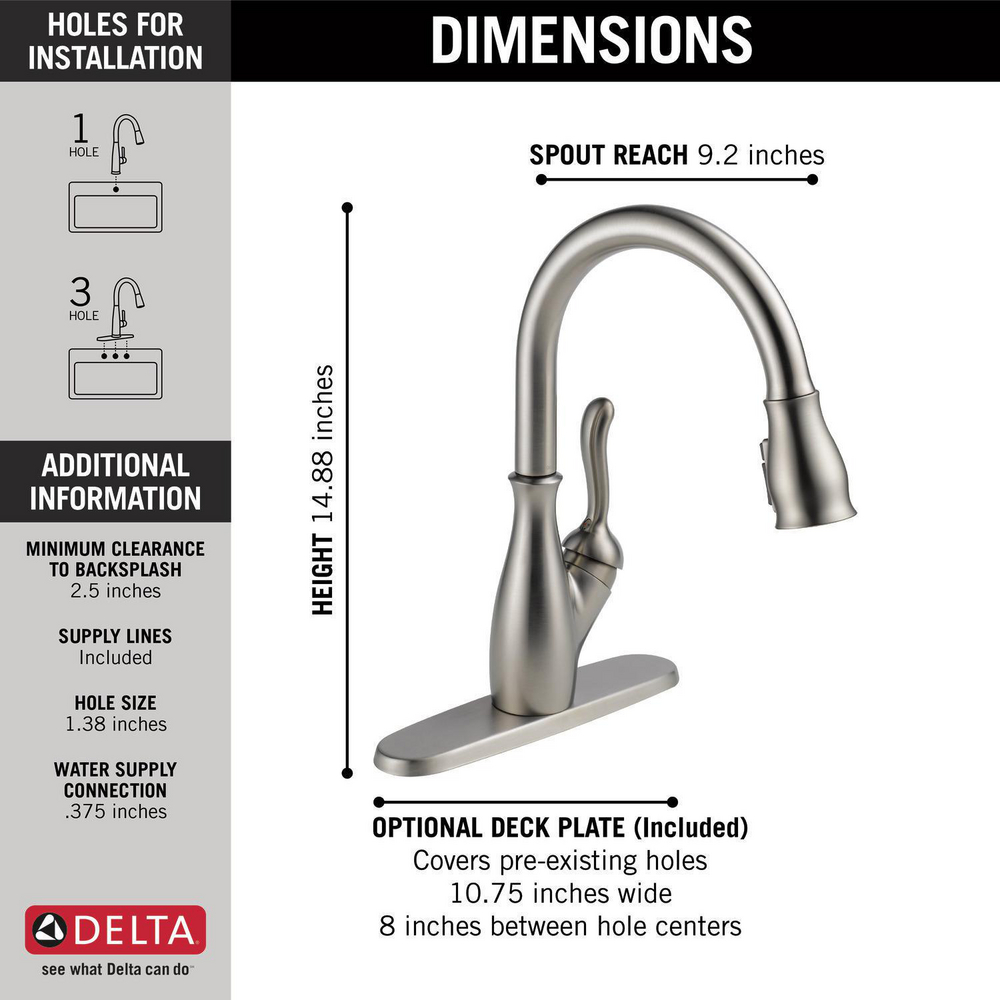 Pull Down Kitchen Faucet 9178 Sp Dst