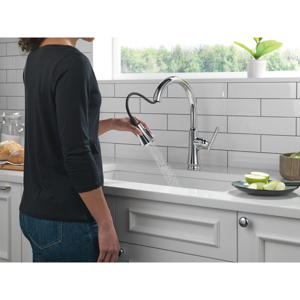 Single Handle Pull Down Kitchen Faucet with Touch2O Technology in Chrome  9179T-DST