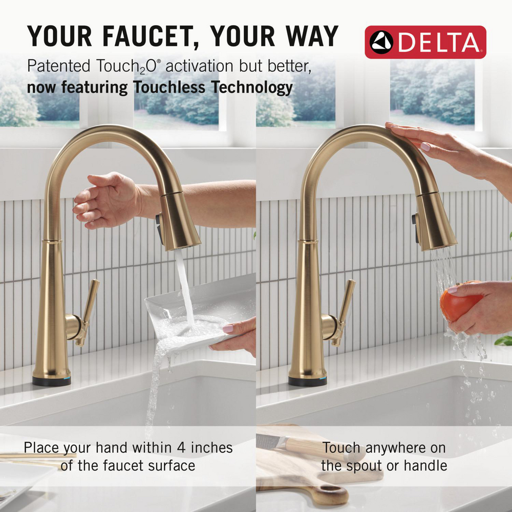 Emmeline Touchless Kitchen Pulldown CZ 9182TL-CZ-PR-DST | Delta Faucet