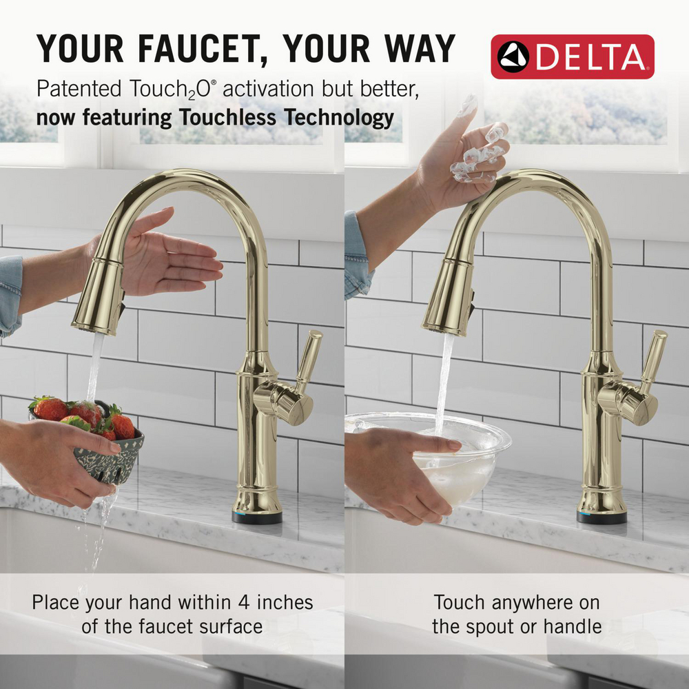 Touch2O Kitchen Faucet with Touchless Technology 9184TL-PN-PR-DST