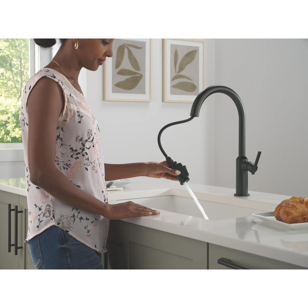 Cordova-Kitchen Pulldown Faucet Arc Spout 9185-BL-DST | Delta Faucet