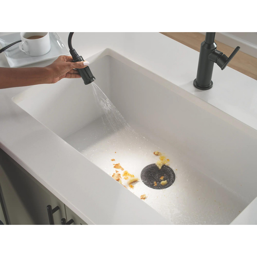 Cordova-Kitchen Pulldown Faucet Arc Spout 9185-BL-DST | Delta Faucet