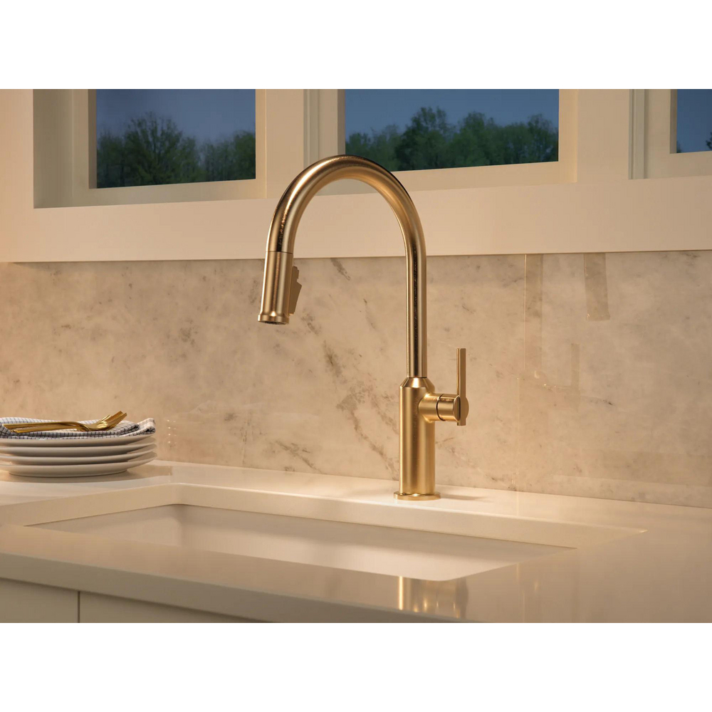 Cordova-Kitchen Pulldown Faucet Arc Spout 9185-CZ-PR-DST | Delta