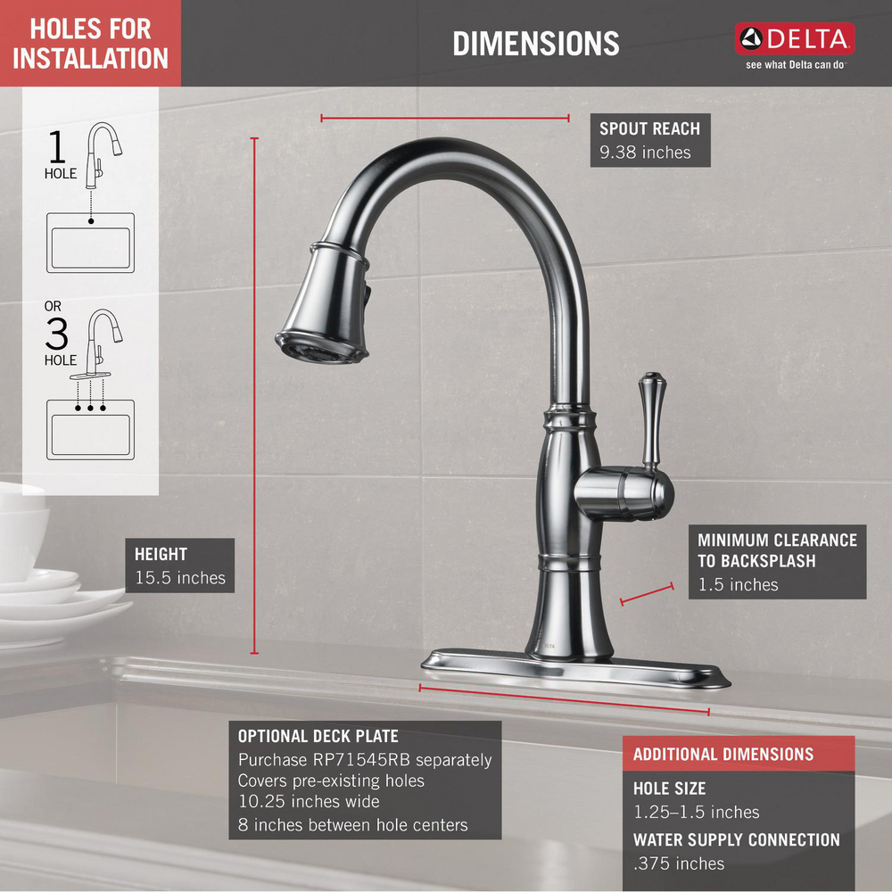 Single Handle Pull-Down Kitchen Faucet with ShieldSpray Technology 9197 ...
