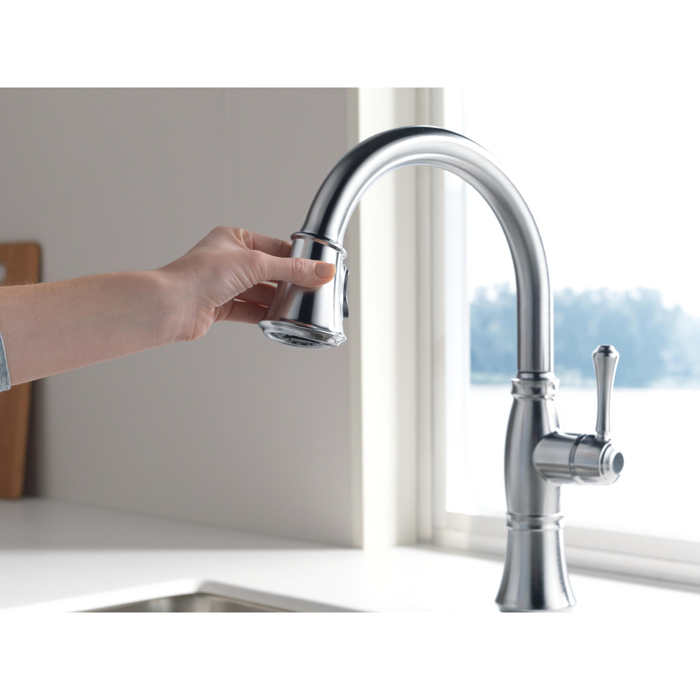 Single Handle Pull-Down Kitchen Faucet with ShieldSpray Technology 9197 ...