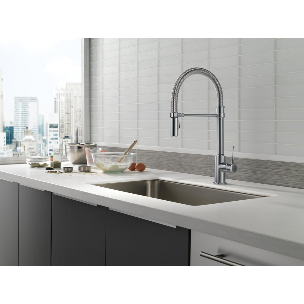 Single Handle Pull-down Kitchen Faucet With Spring Spout 9659-AR