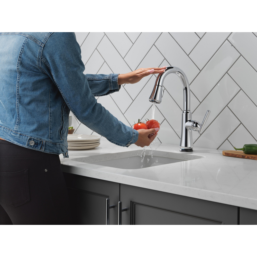 Coranto Pulldown Touchless Kitchen Bar Faucet Chrome 9979TL-DST | Delta ...