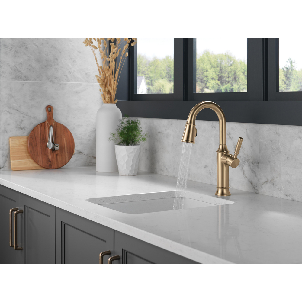 Single Handle Pull-Down Bar / Prep Faucet 9984-CZ-PR-DST | Delta