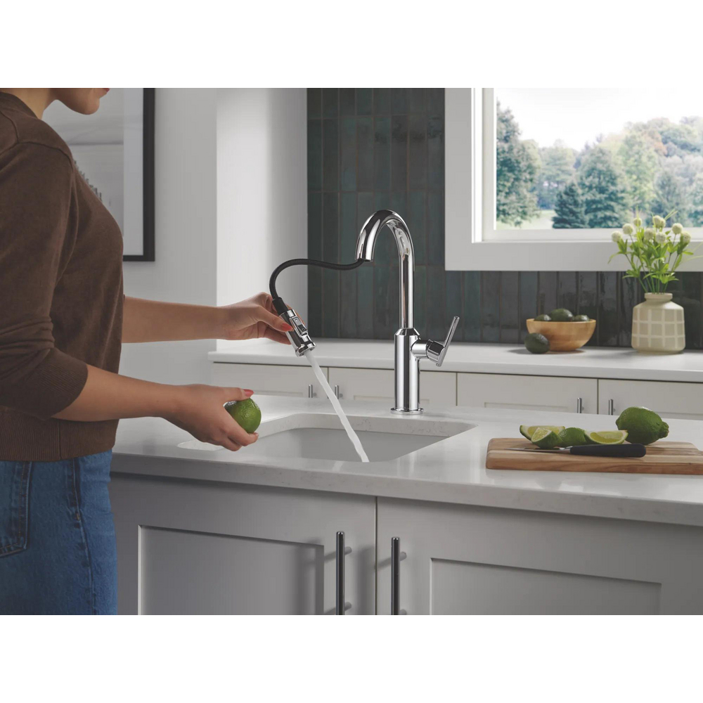 Cordova-Bar/Prep Pulldown Faucet Arc Spout 9985-PR-DST | Delta Faucet